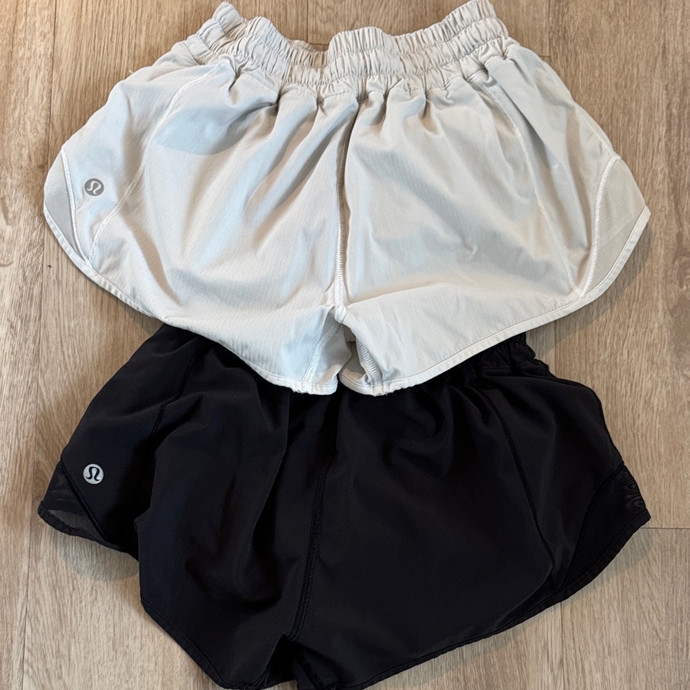 lululemon athletica White and Black Athletic Shorts